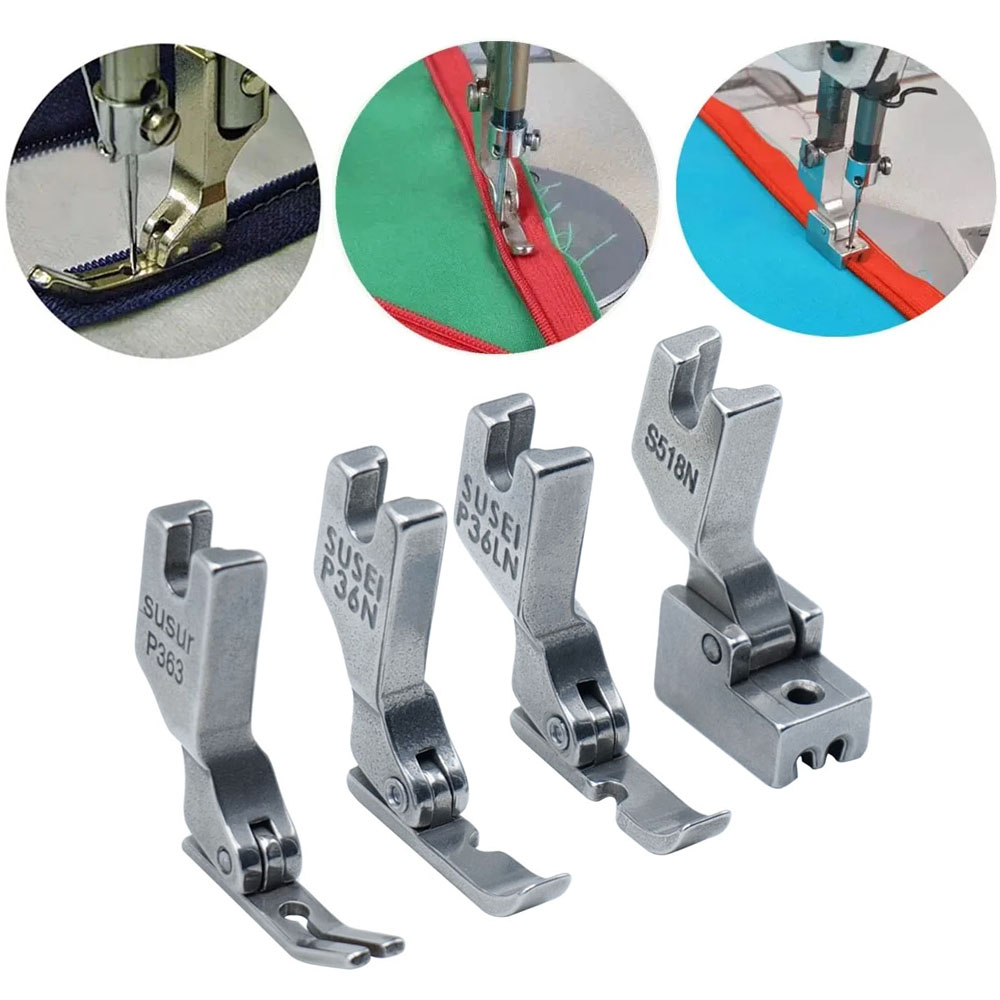 Commercial Embroidery Machine - 4 Pçs/set Zíper Calcador Industrial Lockstitch