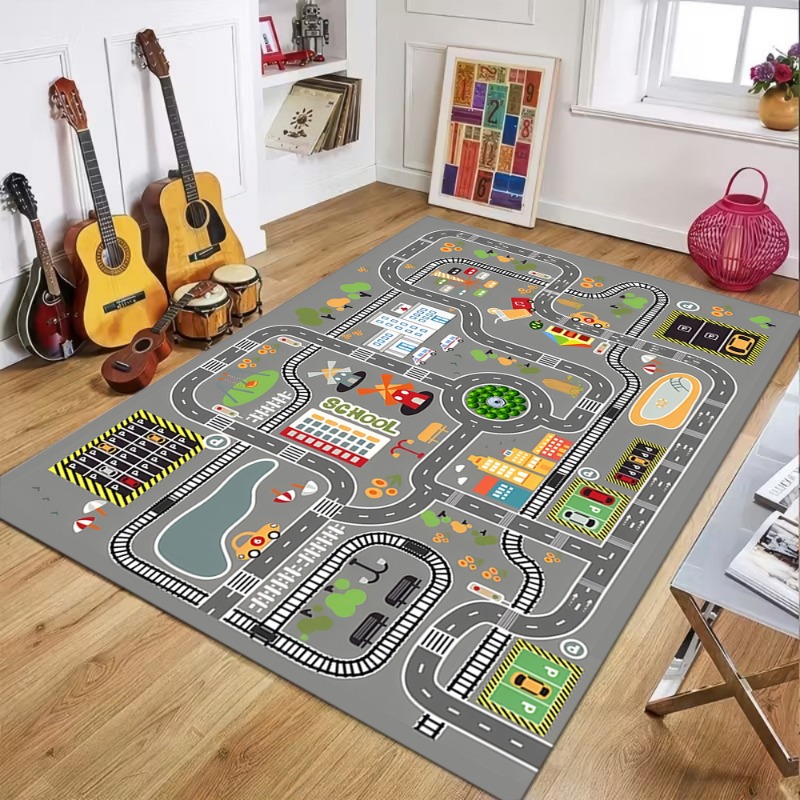 Commercial Road Printing - Crianças cidade tráfego estrada jogo área