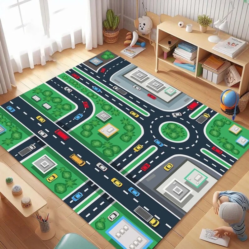 Commercial Road Printing - Tapete Antiderrapante com Estampa de Mapa