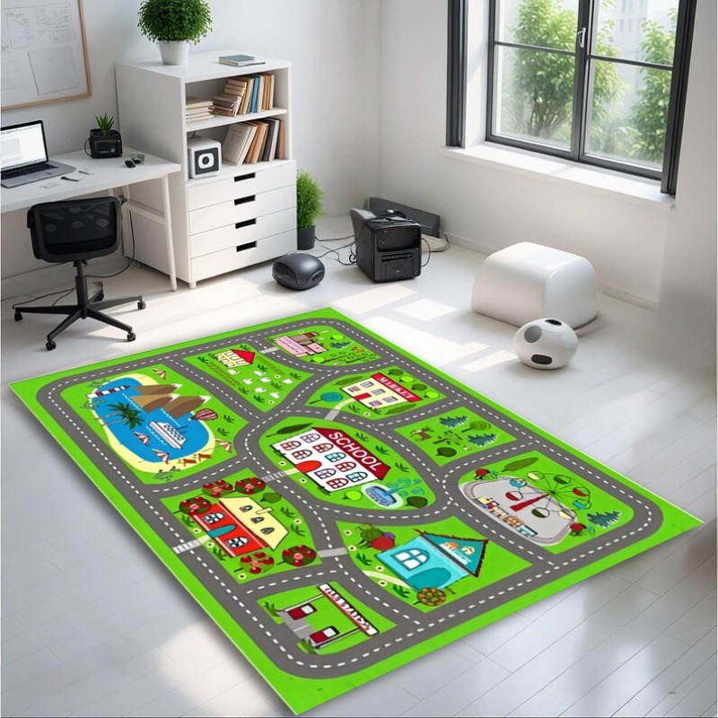 Commercial Road Printing - Tapete Antiderrapante com Estampa de Mapa